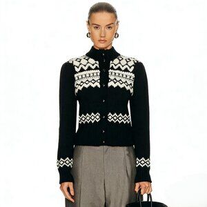 RALPH LAUREN COLLECTION Fair Isle knitted Cropped Cardigan